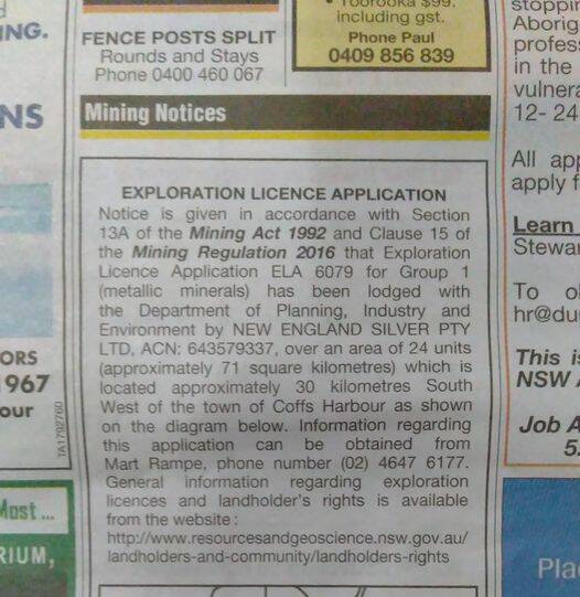 Mining licence application has landholders on alert
