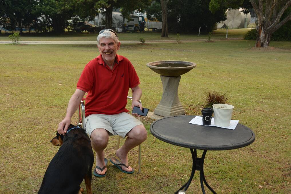 SAFE: Paul Sekfy with Chase, safe at the Jabiru Motel in Nambucca Heads