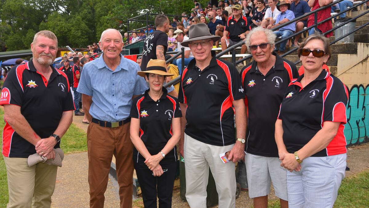 STANDING TALL FOR MATT AND CHARITY: From left, Rick Maunder, Mark Troy, Mrs Hurley, His Excellency David Hurley, Stephen Glyde and Debbie Locke. Photo: Richard Layt