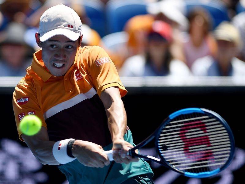 Japan's Kei Nishikori wasted little time moving into the fourth round at Melbourne Park.