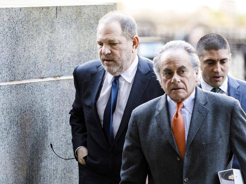 Movie producer Harvey Weinstein, left, has lost his high-profile lawyer Benjamin Brafman, centre.
