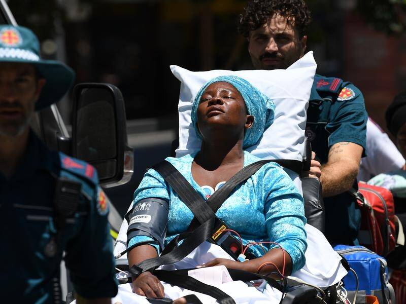 Paramedics were called when Shartiel Nibigira's family members collapsed outside court.