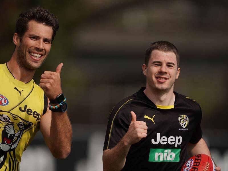 Jack Higgins (right) is expected to feature for Richmond this season after brain surgery.