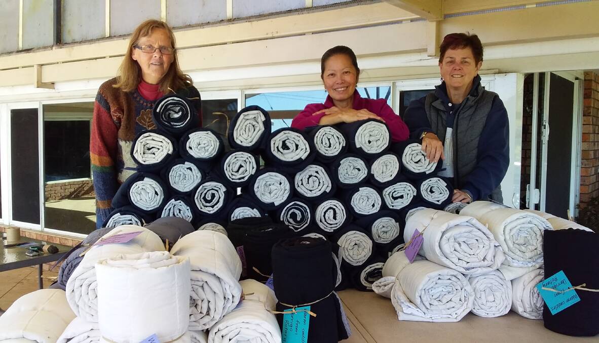 Dorrigo Rotary Club were one of the groups who received donated blankets from West Kempsey. Photo: Supplied 