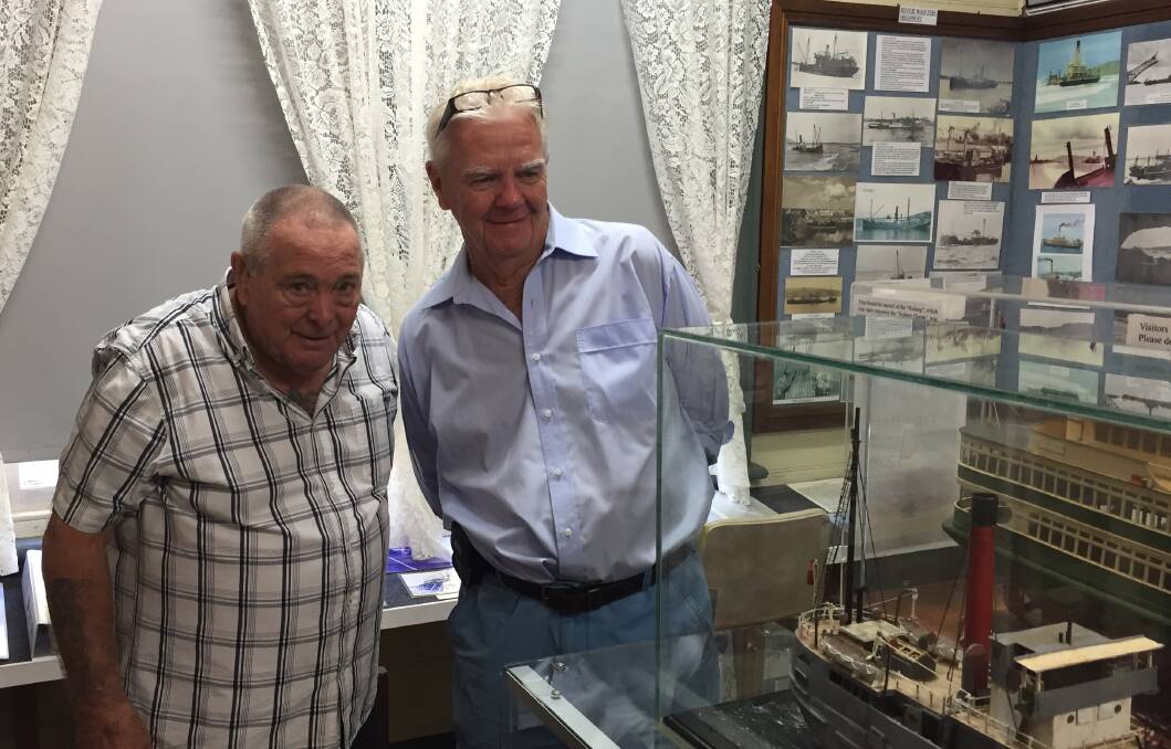 Historian Ron Pengelly with the Uki model builder Ian Goulding. Photo:Stephen Katte 