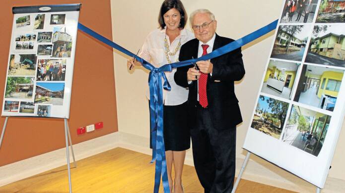 Melinda Pavey MLC with Chair of MNCLHD Mr Warren Grimshaw AM cutting the ribbon at the opening.